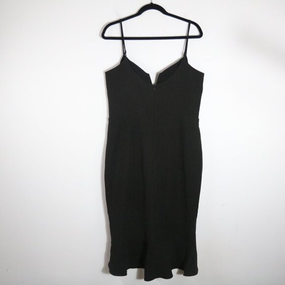 Bardot Dresses & Skirts - Bardot Kristen Peplum Dress 10 Large Black Cocktail Party Bodycon Sleek Ruffle